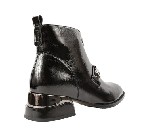 Ghete elegante, dama, EPICA, 21B224-B560 negru, piele lacuita, cu toc